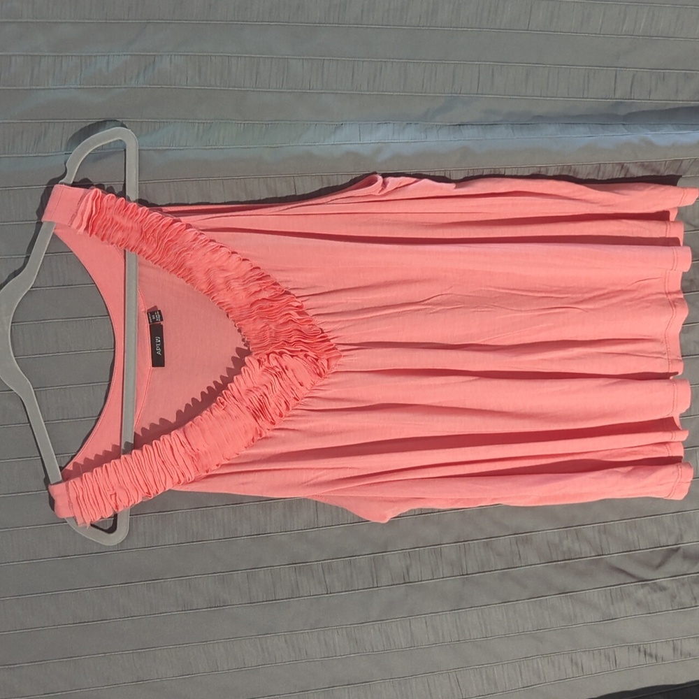 Peach knit sleeveless top 3x